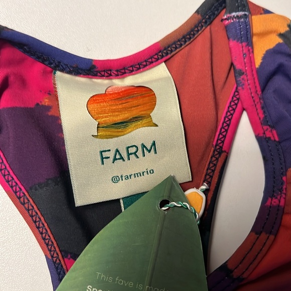 1 hour sale. Farm Rio, XS colorful sports bra (Anthropologie) Abstract patches - Picture 6 of 10